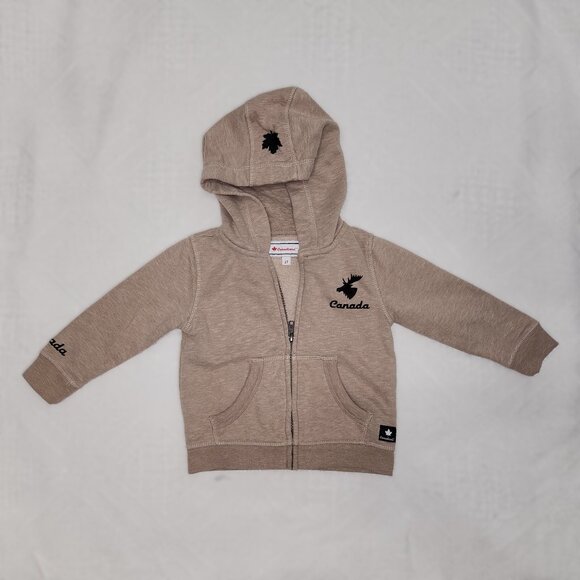 Light Brown Toddler Hoodie With Moose Logo - Picture 1 of 6